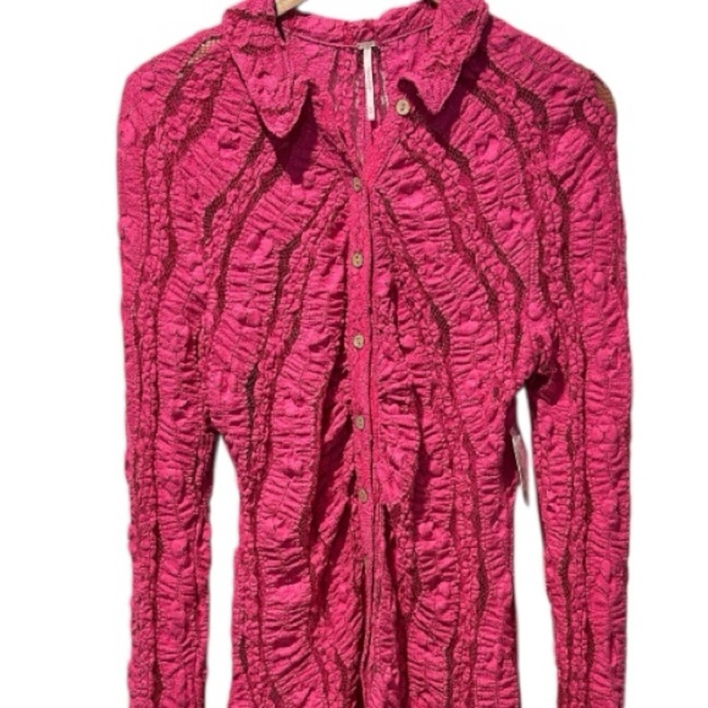 New Free People Shayla Lace Boho Mini Dress - Picture 4 of 14